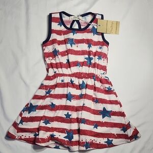 Aaron & Amber Girls Patriotic 4th of July Dress Size 4/5 –Stars & Stripes USA